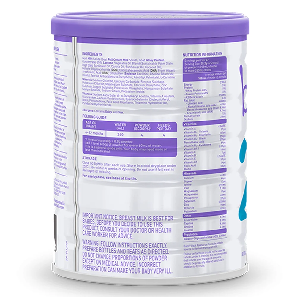 Sữa dê Bubs Goat số 2 800g (6-12 tháng)