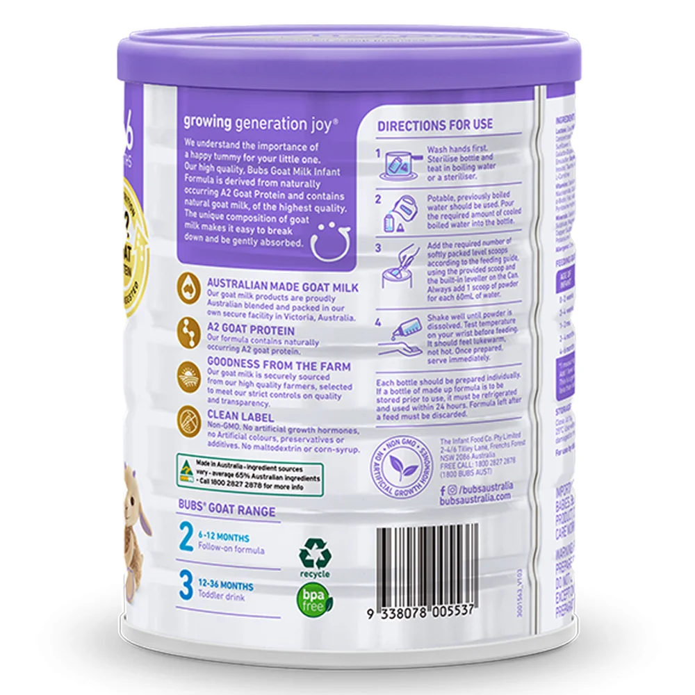 Sữa dê Bubs Goat số 1 800g (0-6 tháng)