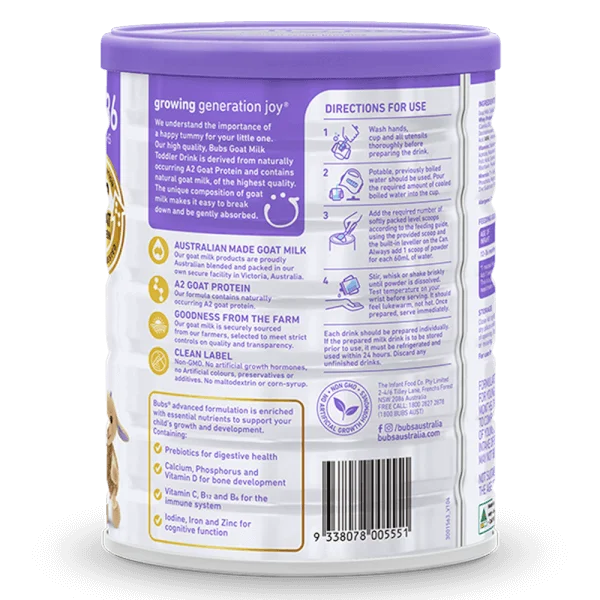 Sữa dê Bubs Goat số 3 800g (12-36 tháng)