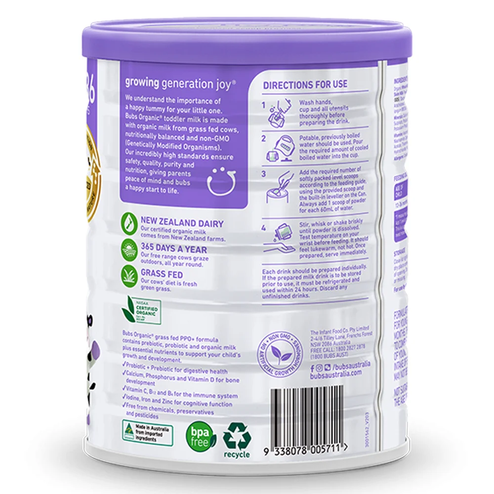 Sữa Bubs Organic Bovine số 3 800g (12-36 tháng)