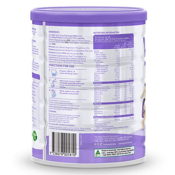 Combo 3 Sữa dê Bubs Goat số 4 Junior 800g (3-12 tuổi)