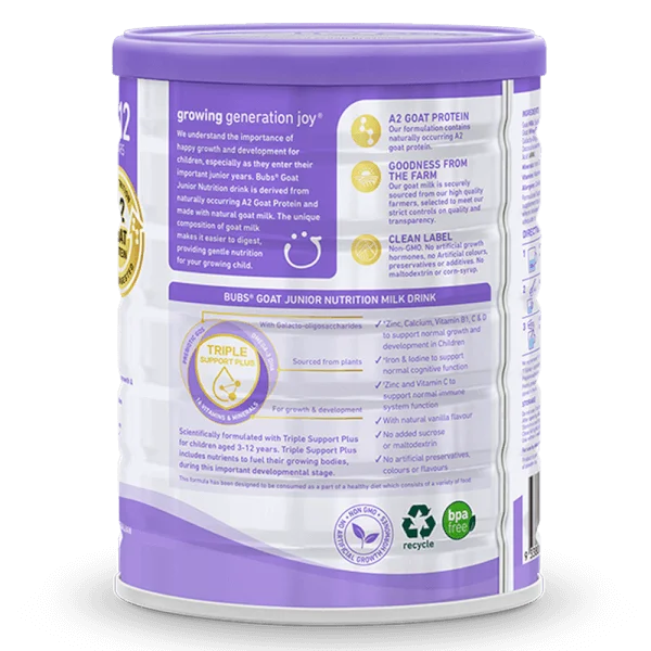 Combo 3 Sữa dê Bubs Goat số 4 Junior 800g (3-12 tuổi)