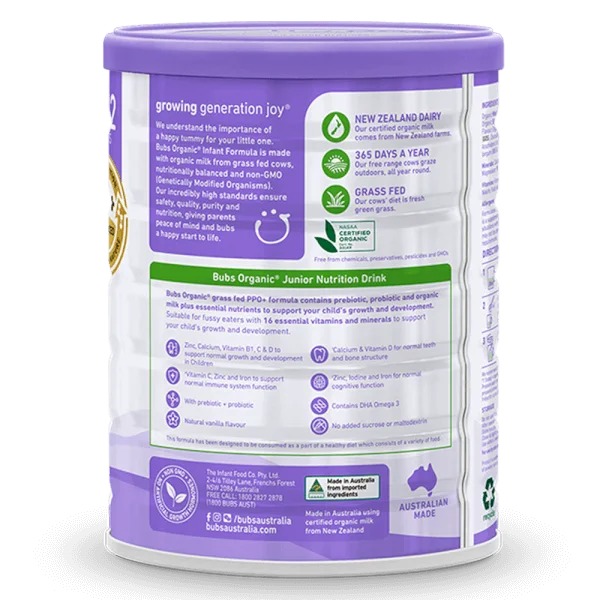 Combo 3 Sữa Bubs Organic Bovine số 4 Junior 800g (3-12 tuổi)