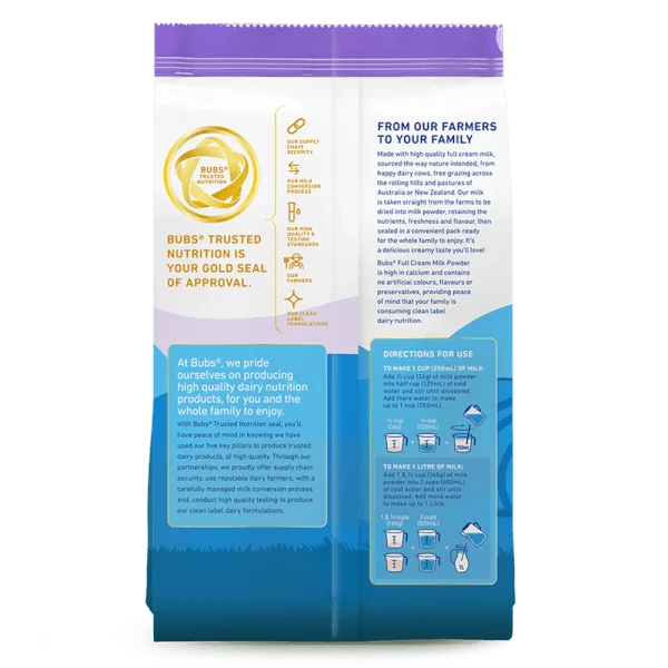 Sữa Bubs Full Cream 1kg