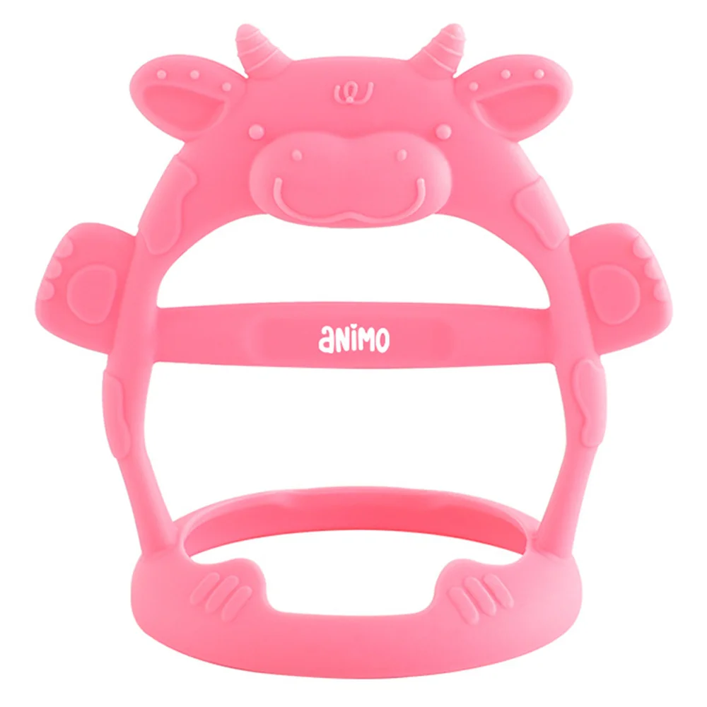 Gặm nướu vòng tay Silicone con bò Animo (Hồng)