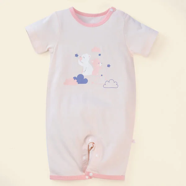 Set 2 body đùi bé gấu Animo NB522015 (0-12M, Hồng Trắng)