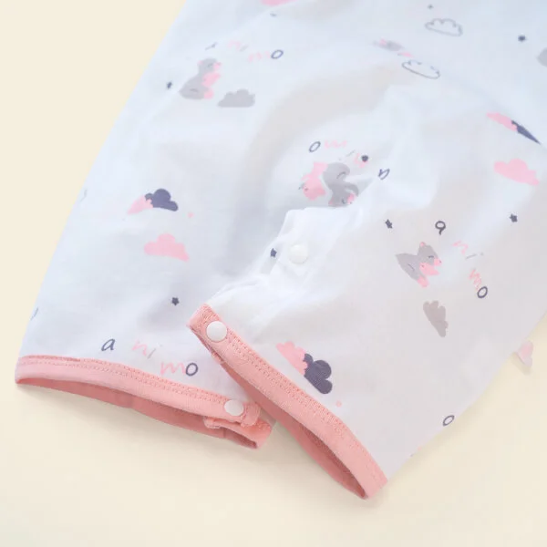Set 2 body đùi bé gấu Animo NB522015 (0-12M, Hồng Trắng)