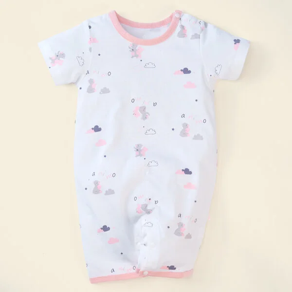 Set 2 body đùi bé gấu Animo NB522015 (0-12M, Hồng Trắng)