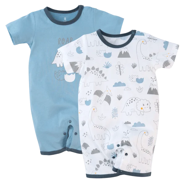 Set 2 body đùi khủng long Animo NB522016 (0-12M, Xanh Trắng)