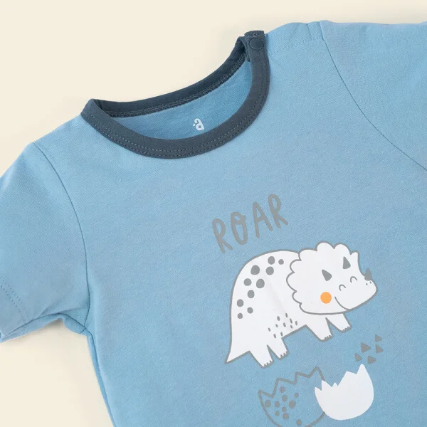 Set 2 body đùi khủng long Animo NB522016 (0-12M, Xanh Trắng)