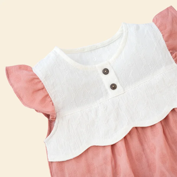 Bodysuit bé gái tam giác Animo TX822001 (0-12M, Hồng)