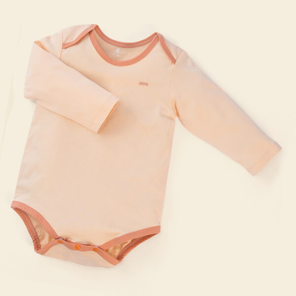 Set Bodysuit tam giác DT Animo KV1122060 (0-12M, Cam_Xám họa tiết)