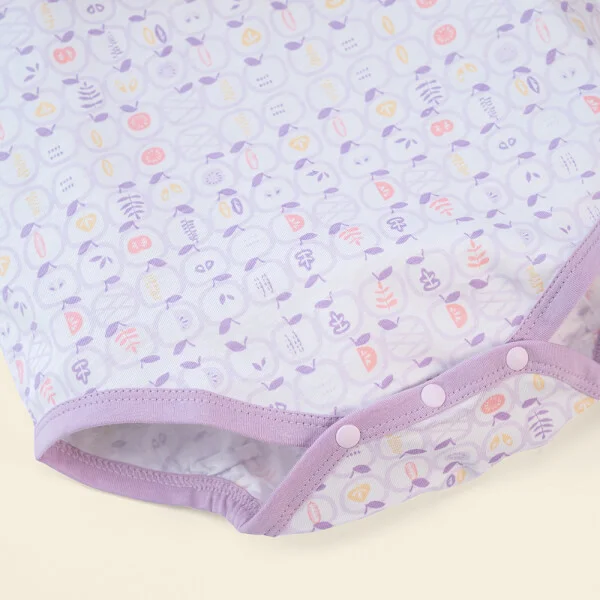 Set Bodysuit tam giác DT Animo KV1122061 (0-12M, Tím_trắng họa tiết)