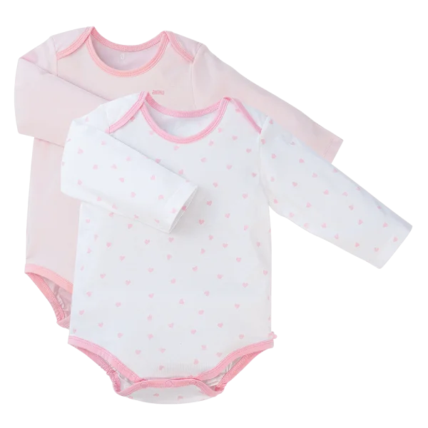 Set Bodysuit tam giác DT Animo KV1122059 (0-12M, Hồng_trắng họa tiết)