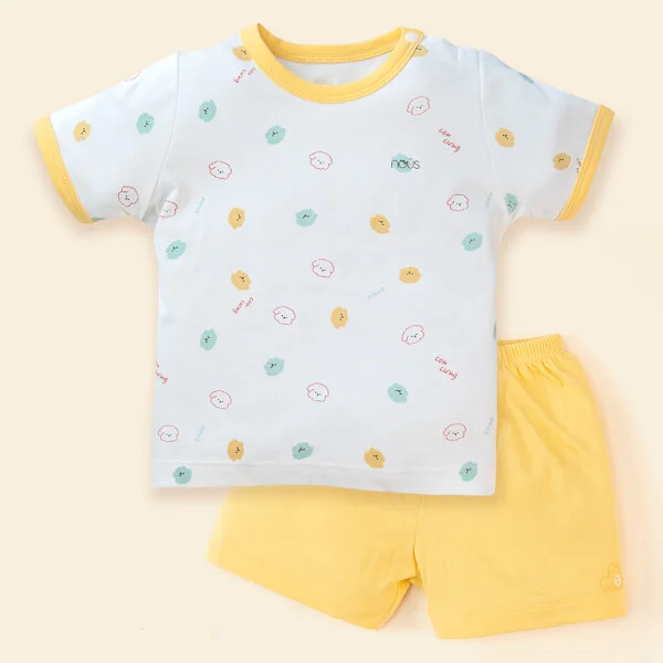 Bộ tính năng ngắn Nous_Animo NA1022005 (0-24M,Trắng ht Cún vàng)