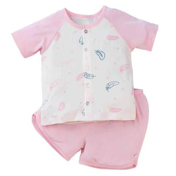 Bộ sơ sinh tính năng ngắn, vải modal BST Thiên Nga Animo BMC822070 (0-12M,Hồng)