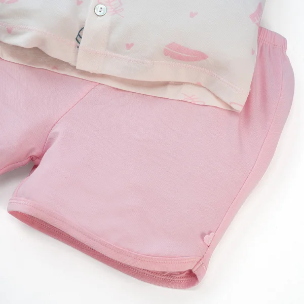 Bộ sơ sinh tính năng ngắn, vải modal BST Thiên Nga Animo BMC822070 (0-12M,Hồng)