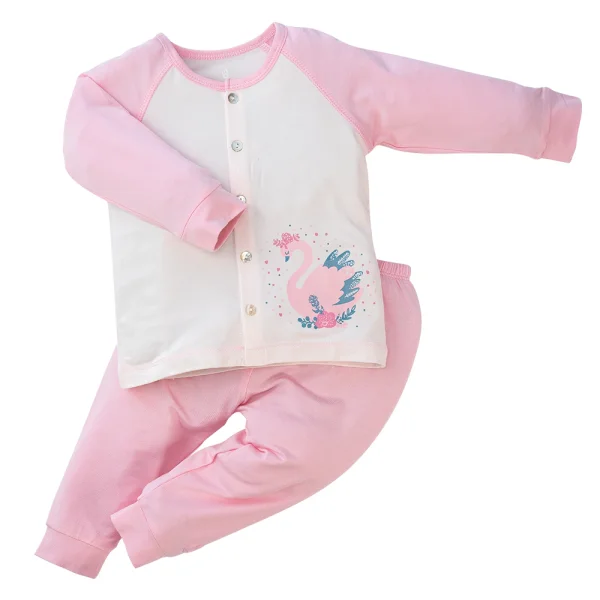 Bộ sơ sinh tính năng dài, vải modal BST Thiên Nga Animo BMC822076 (0-12M,Hồng)