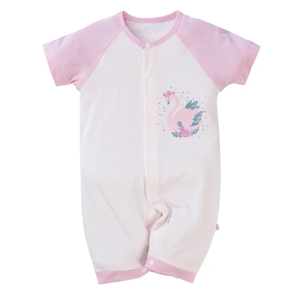 Bodysuit tính năng đùi, vải modal BST Thiên Nga Animo BMC822082 (0-12M,Hồng)