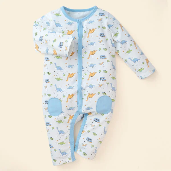 Bodysuit bé trai dài Bst Công viên Khủng Long Animo KK822017_506 (0-12M,Xanh biển)