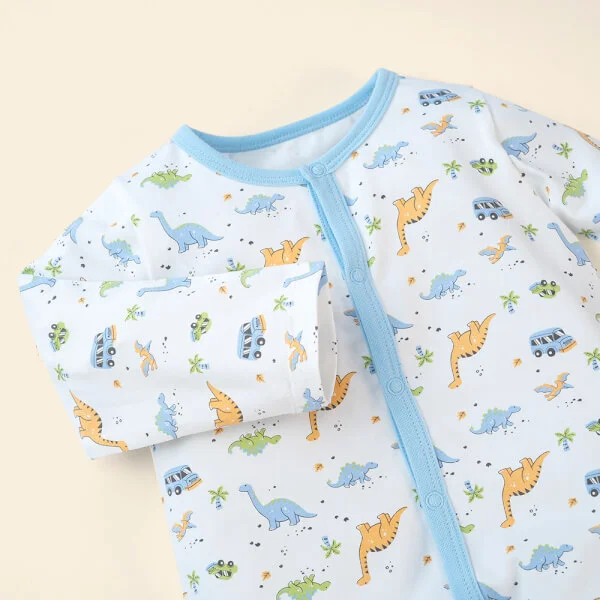 Bodysuit bé trai dài Bst Công viên Khủng Long Animo KK822017_506 (0-12M,Xanh biển)