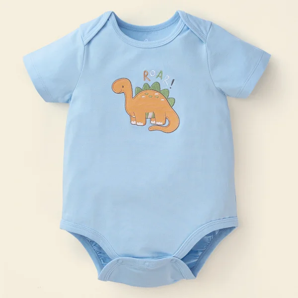 Bodysuit bé trai tam giác Bst Công viên Khủng Long Animo KK822014_501 (0-12M,Xanh biển)