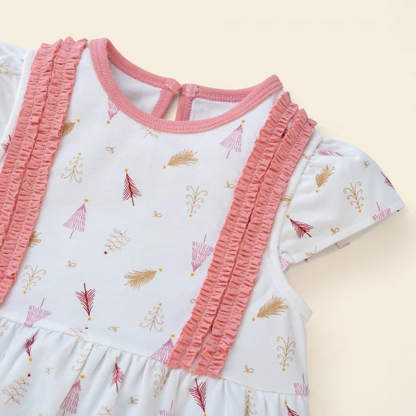 Bodysuit bé gái đùi Bst Lung linh cùng mèo Animo KK822034_537 (0-12M,Trắng họa tiết)