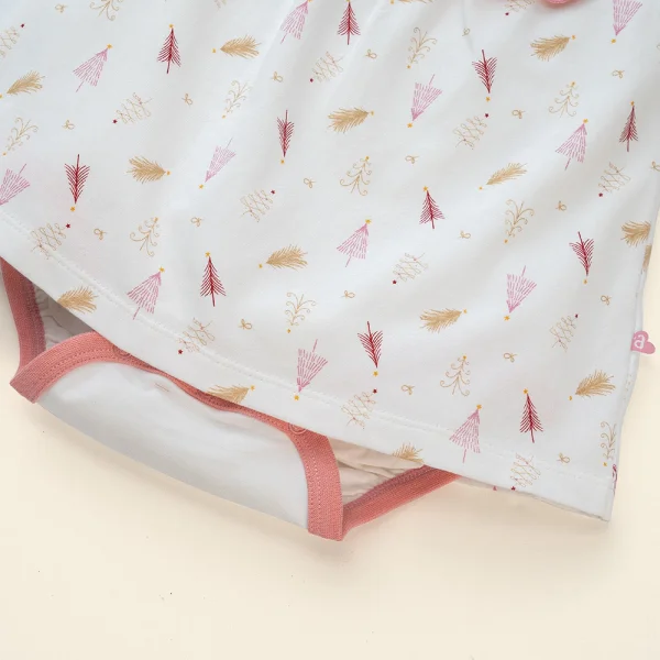 Bodysuit bé gái tam giác Bst Lung linh cùng mèo Animo KK822035_535 (0-12M,Trắng họa tiết)