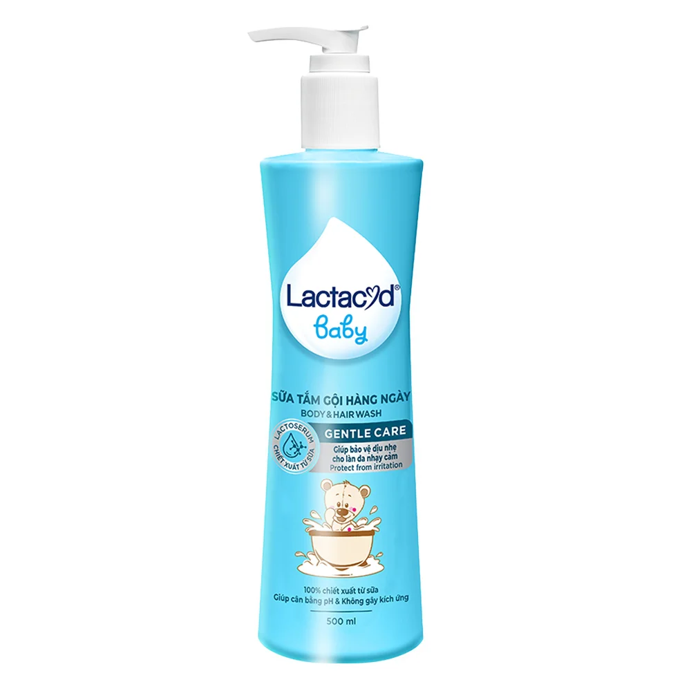 Sữa tắm gội trẻ em Lactacyd Baby Gentle Care 500ml (Giao mẫu ngẫu nhiên)