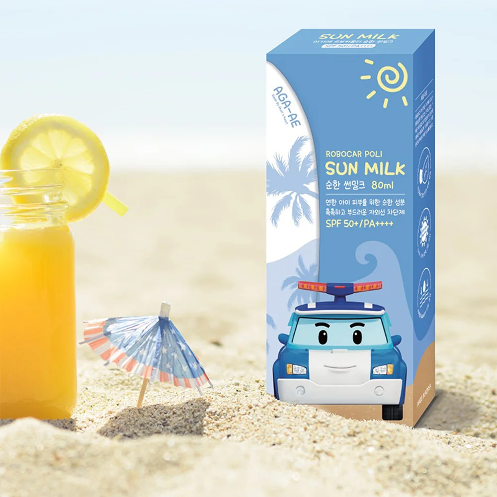 Kem chống nắng cho bé từ 6 tháng Aga-ae Robocar Poli 80ml