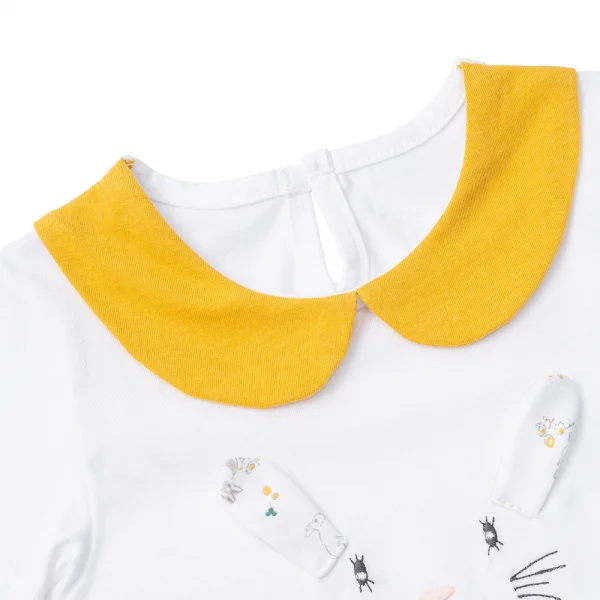 Bộ bé gái dài, BST Thỏ và hoa Animo HN1222004 (6M-6Y,Trắng)