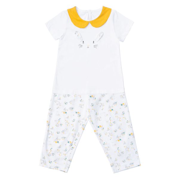 Bộ bé gái dài, BST Thỏ và hoa Animo HN1222004 (6M-6Y,Trắng)