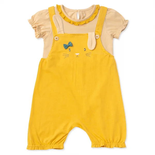 Bộ yếm bé gái ngắn, BST Thỏ và hoa Animo HN1222001 (6M-6Y,Vàng)