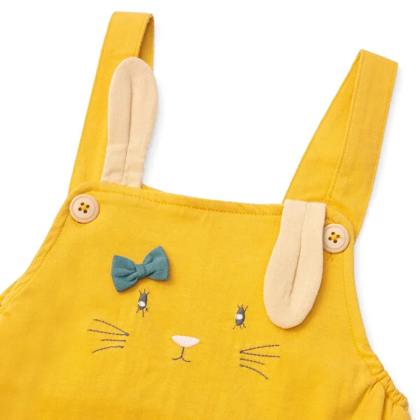 Bộ yếm bé gái ngắn, BST Thỏ và hoa Animo HN1222001 (6M-6Y,Vàng)