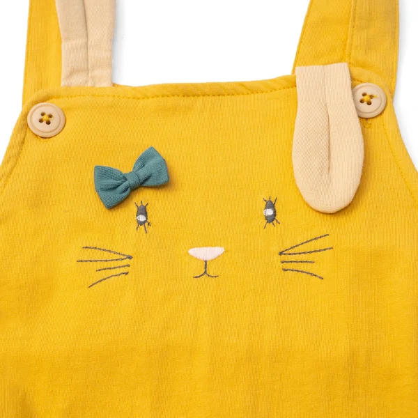 Bộ yếm bé gái ngắn, BST Thỏ và hoa Animo HN1222001 (6M-6Y,Vàng)