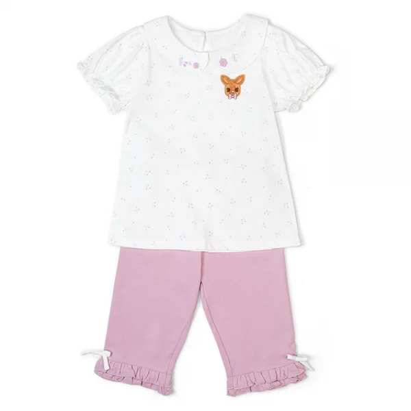 Bộ bé gái dài Animo TQ1122074 (6M-5Y,Trắng phối tím)