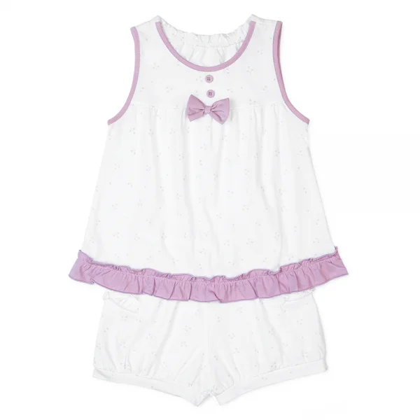 Bộ bé gái ngắn Animo TQ1122072 (6-9M,Trắng phối tím)