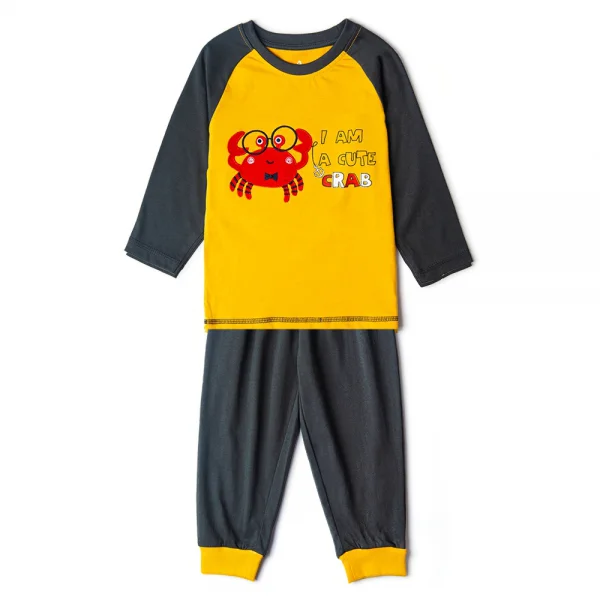 Bộ bé trai dài, Bst Cua sốt trứng muối Animo HN1122093 (6M-6Y,Vàng)