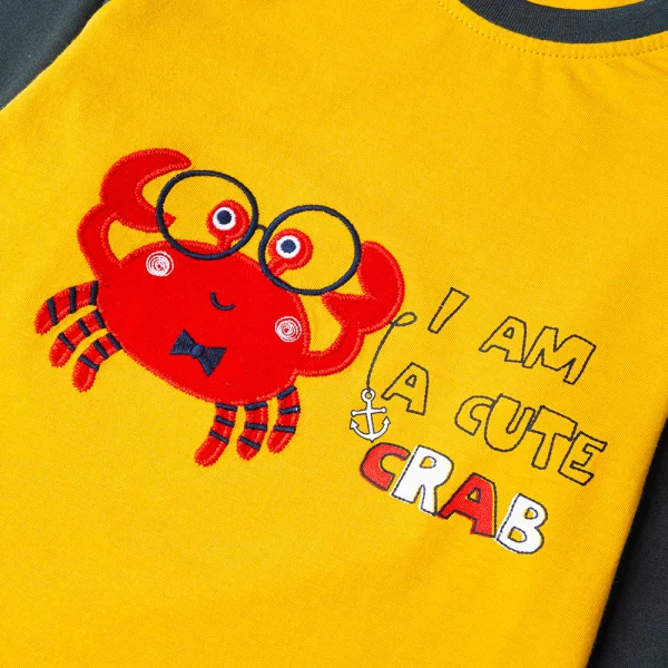 Bộ bé trai dài, Bst Cua sốt trứng muối Animo HN1122093 (6M-6Y,Vàng)