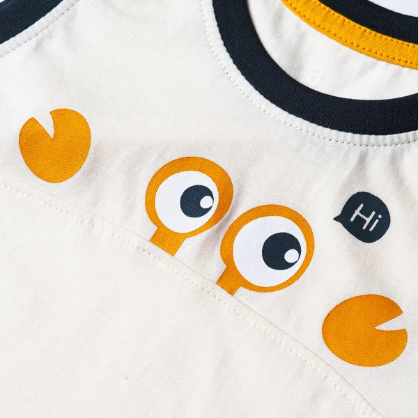 Bộ bé trai ngắn, Bst Cua sốt trứng muối Animo HN1122095 (6M-6Y,Trắng)