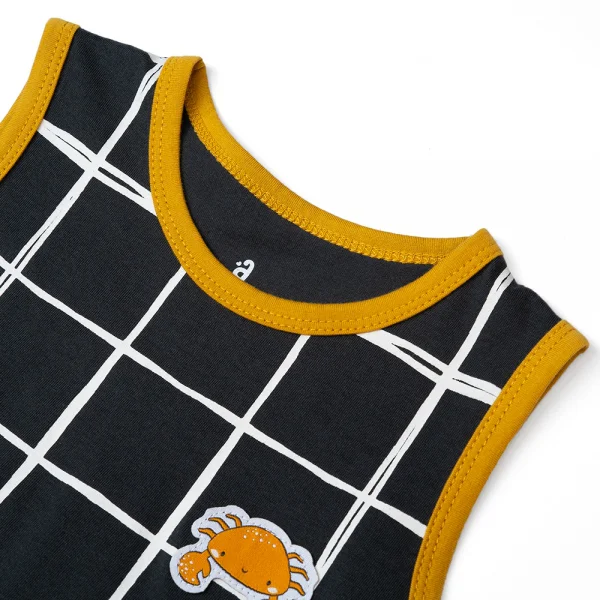 Bộ bé trai ngắn Bst Cua sốt trứng muối Animo HN1022086 (6M-6Y,Xám đậm)