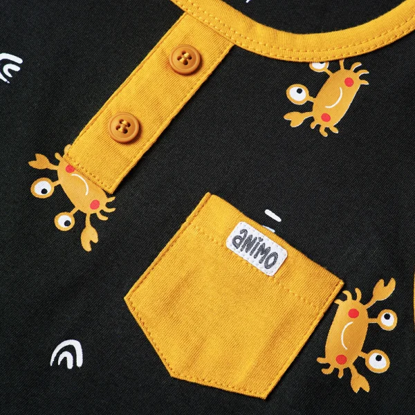 Bộ bé trai ngắn Bst Cua sốt trứng muối Animo HN1022089 (6M-6Y,Xám đậm)