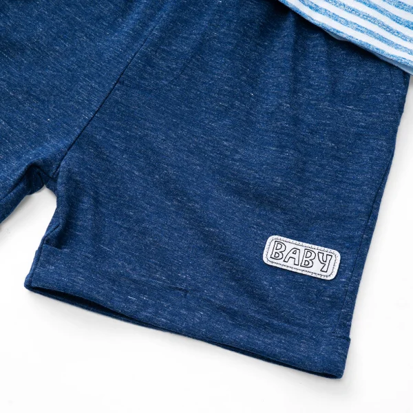 Bộ bé trai ngắn Bst Gấu mụp Animo VĐ1122091 (6M-6Y,Xanh)