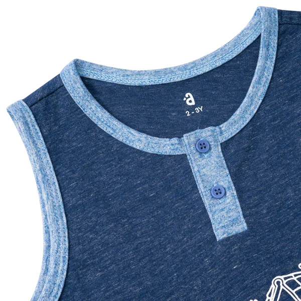 Bộ bé trai ngắn Bst Gấu mụp Animo VĐ1122089 (6M-6Y,Xanh)