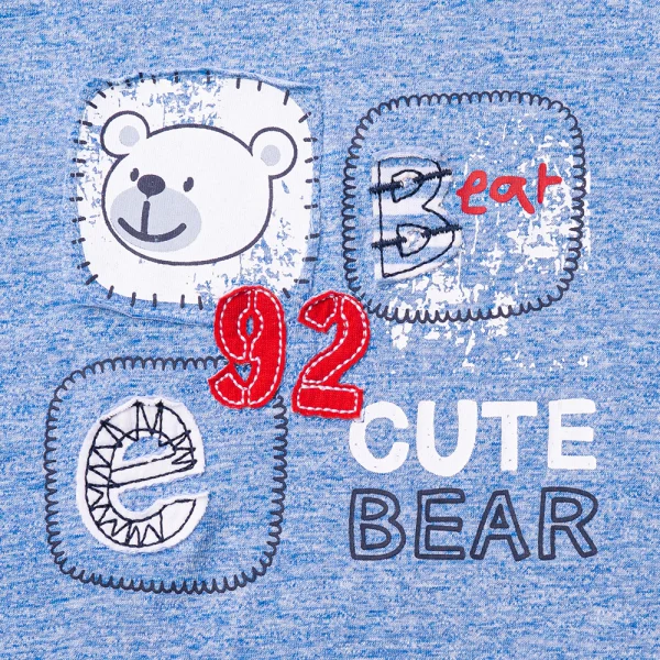 Bộ bé trai ngắn Bst Gấu mụp Animo VĐ1122088 (6M-6Y,Xanh)