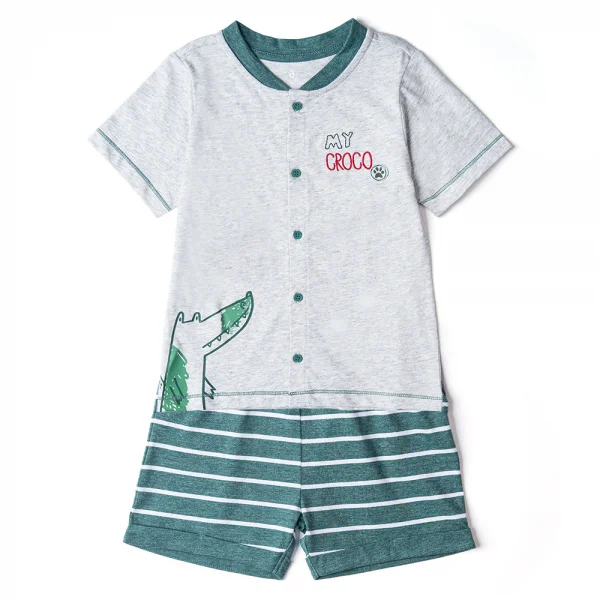 Bộ bé trai ngắn Bst Cá sấu lùn Animo VĐ1122085 (6M-6Y,Xanh)