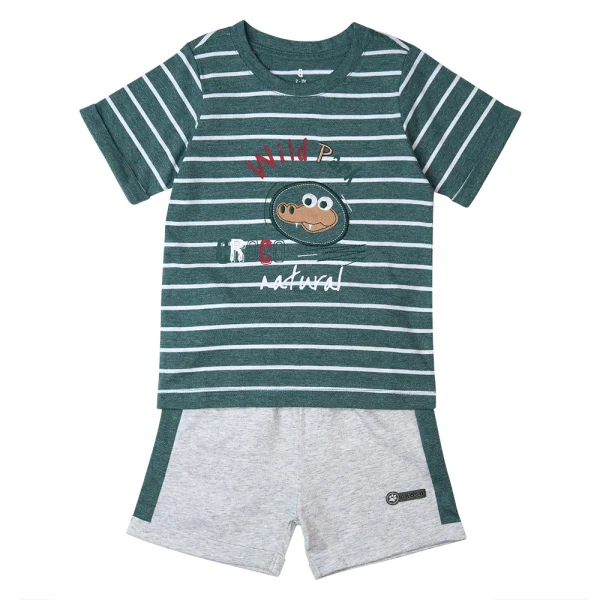 Bộ bé trai ngắn Bst Cá sấu lùn Animo VĐ1122084 (6M-6Y,Xanh)