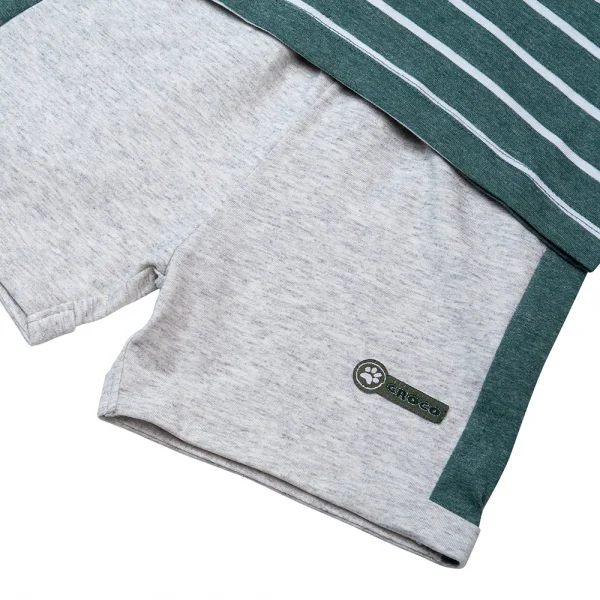 Bộ bé trai ngắn Bst Cá sấu lùn Animo VĐ1122084 (6M-6Y,Xanh)