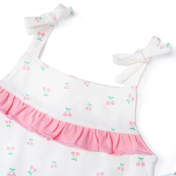 Bodysuit bé gái đùi, Bst Bé Anh Đào Animo KK922050 (0-12M,Trắng họa tiết_hồng)