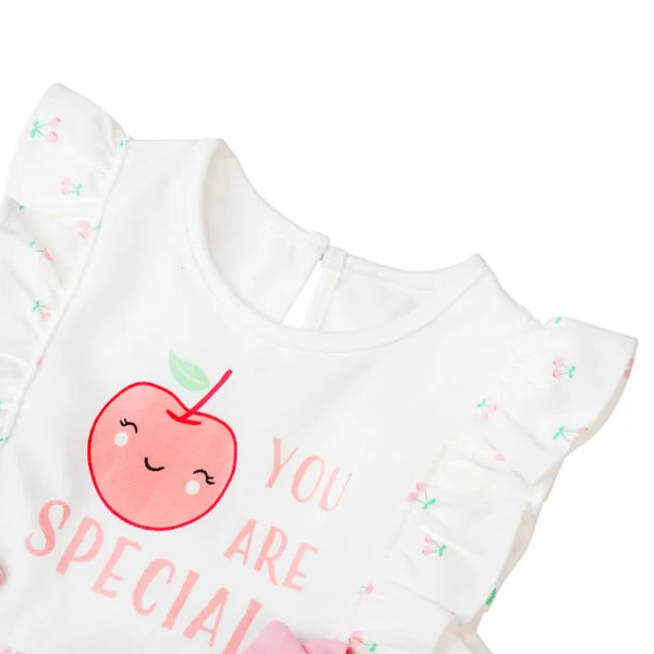 Bodysuit bé gái đùi, Bst Bé Anh Đào Animo KK922048 (0-12M,Trắng họa tiết_hồng)